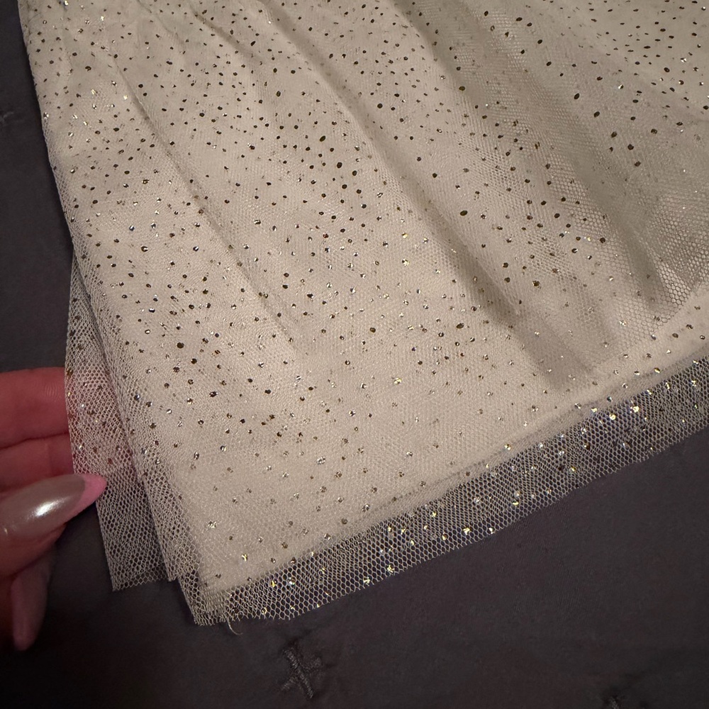 Maeve Ivory Glitter Ruffle Top - Picture 2 of 3